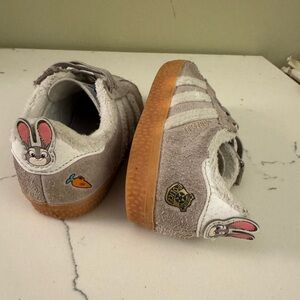 Kids Adidas Zootopia Gazelle Gray Suede Judy Hopps Bunny Sneakers with Gum Sole